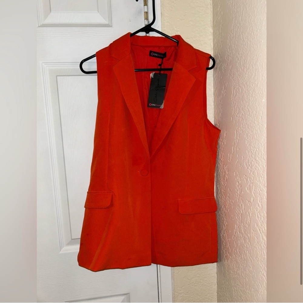 Chic Red Tailored Vest NWT